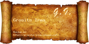 Grosits Irma névjegykártya